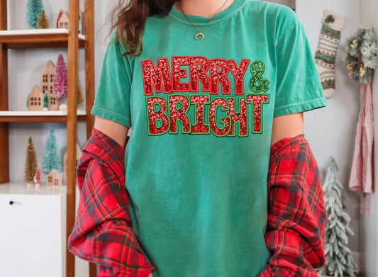 Merry and Bright Christmas Tshirt